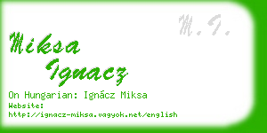 miksa ignacz business card